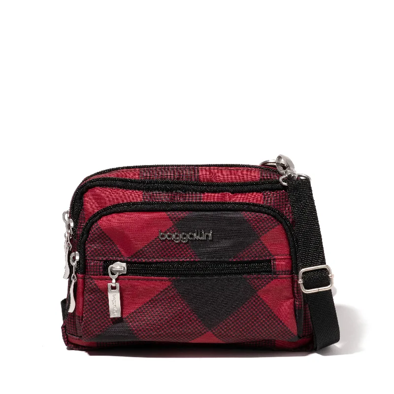 Rustic Bags For Outdoor And Nature-Inspired Looks baggallini Women's Triple Zip Bagg Small Crossbody Bag