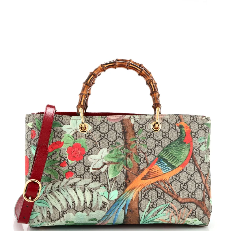 Eco-Friendly Bags With Promotions Bamboo Shopper Tote Tian Print GG Coated Canvas Medium