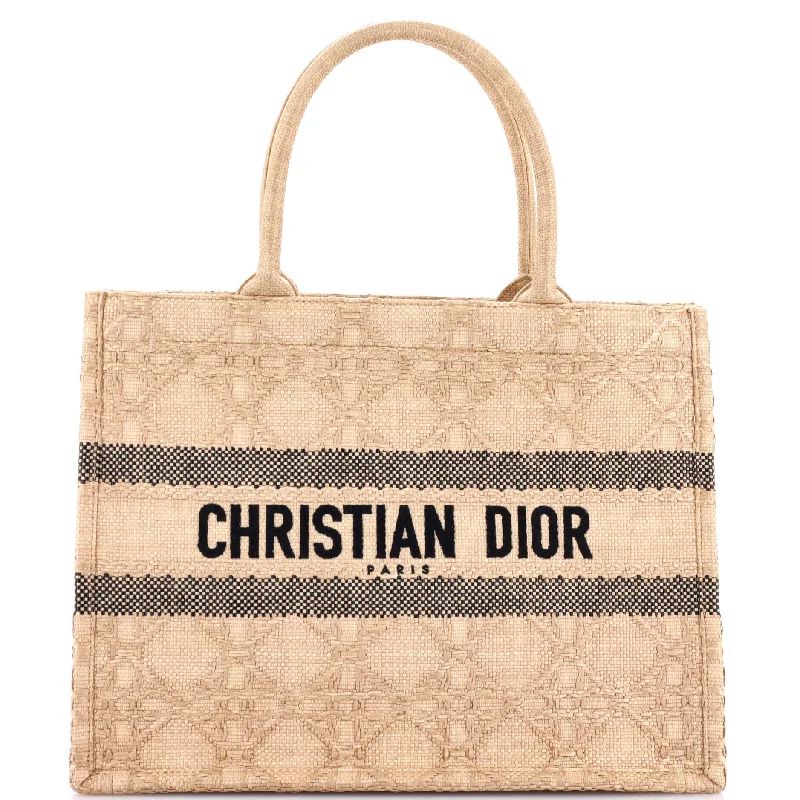 New Year Party Bag For Celebrations Book Tote Cannage Embroidered Raffia Medium