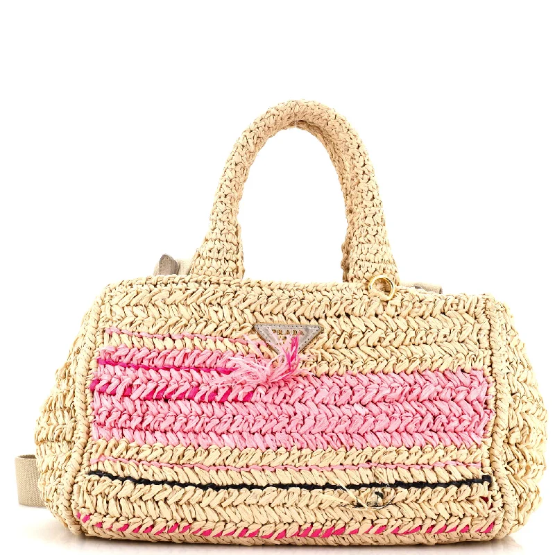 Trend Forward Threads Canapa Convertible Tote Raffia Crochet Small