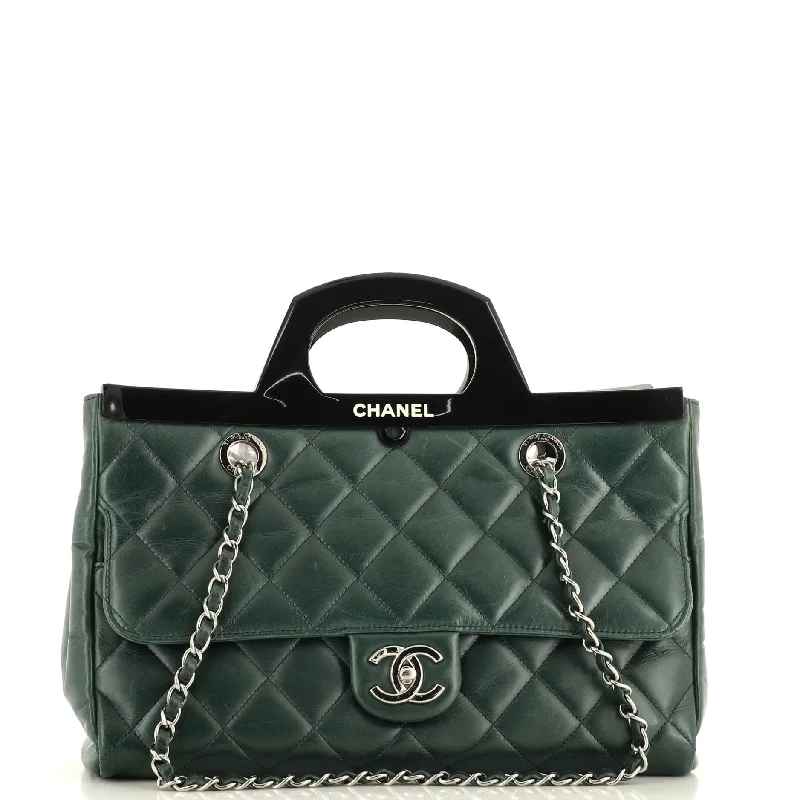 Seasonal Clearance Bags For Summer CC Delivery Tote Quilted Glazed Calfskin Small
