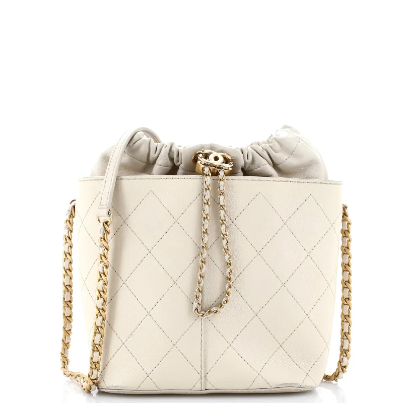 Stylish And Affordable Bags For Every Occasion CC Drawstring Bucket Crossbody Bag Stitched Calfskin Medium