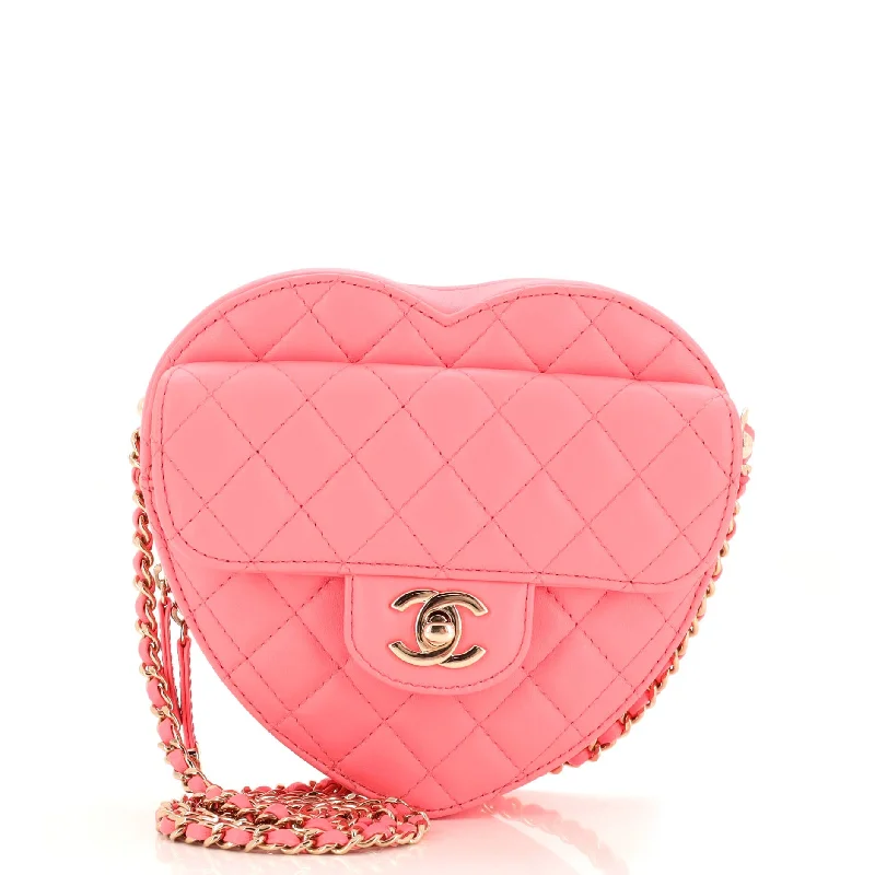 Clearance Bags For Budget Shoppers CC in Love Heart Bag Quilted Lambskin