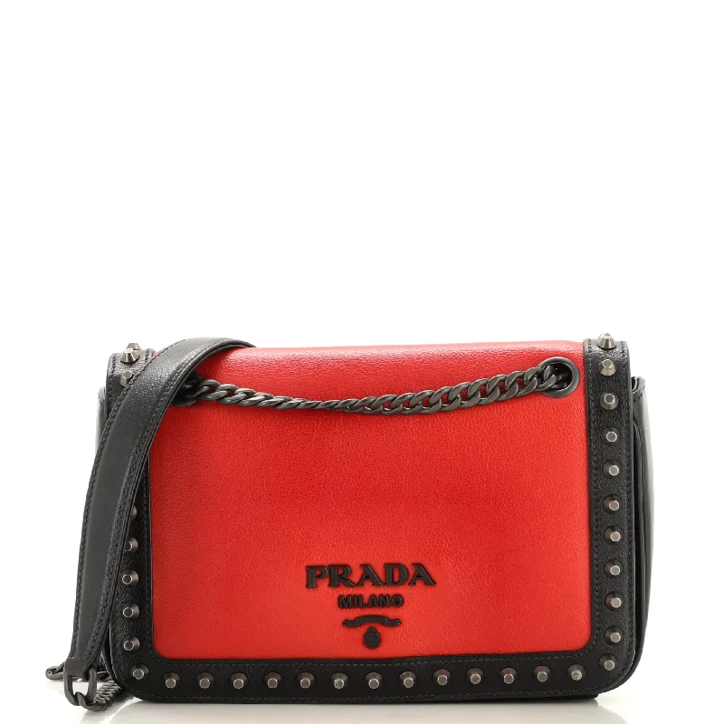 Bags For Urban And Trendy Looks Chain Flap Bag Studded Glace Calf Small