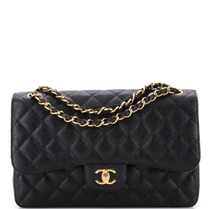Limited Time Deal Classic Double Flap Bag Quilted Caviar Jumbo
