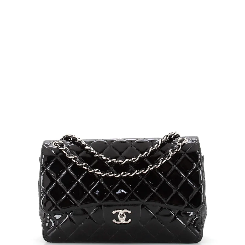 Sporty Bags For Active And Athletic Lifestyles Classic Double Flap Bag Quilted Patent Jumbo
