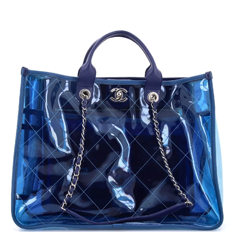 Chic & Cozy Collection Coco Splash Shopping Tote Quilted PVC With Lambskin Medium