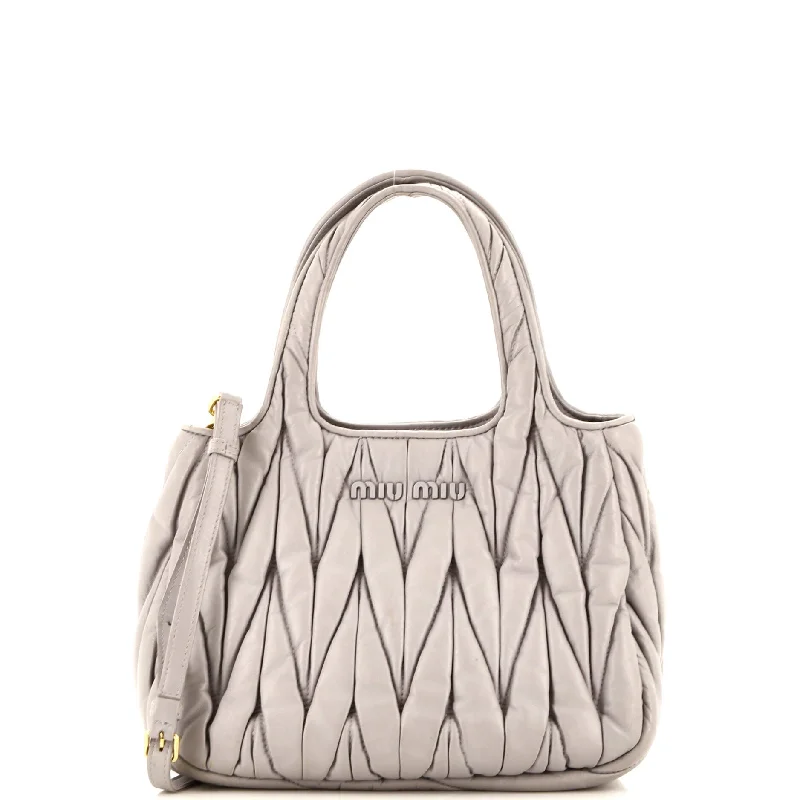 Gift Ideas Convertible Shopper Tote Matelasse Leather Small