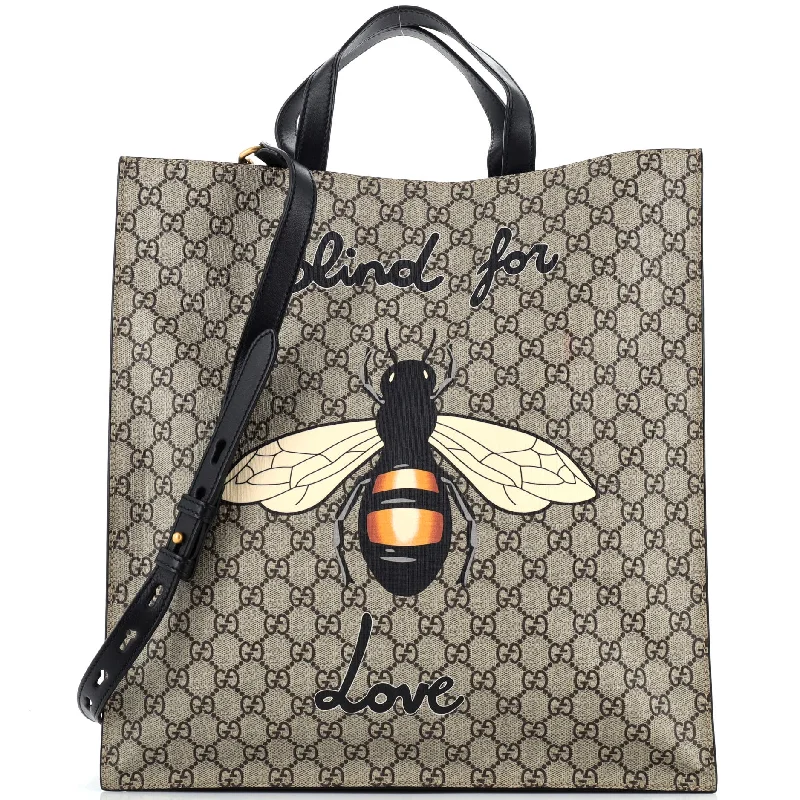Spacious And Discounted Bags Convertible Soft Open Tote Printed GG Coated Canvas Tall