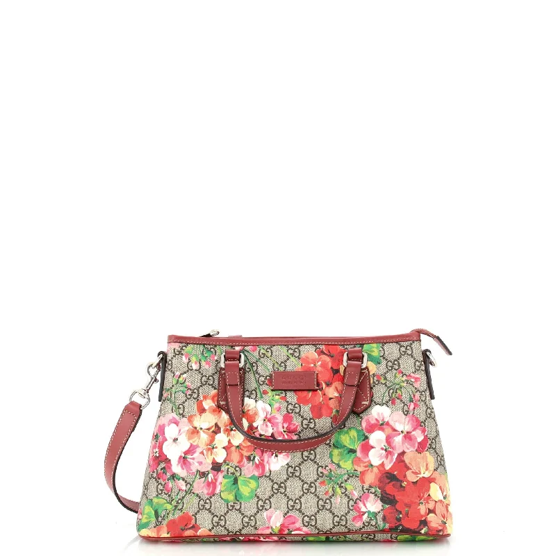 Romantic Valentine's Day Bags With Promotions Convertible Tote Blooms Print GG Coated Canvas Small