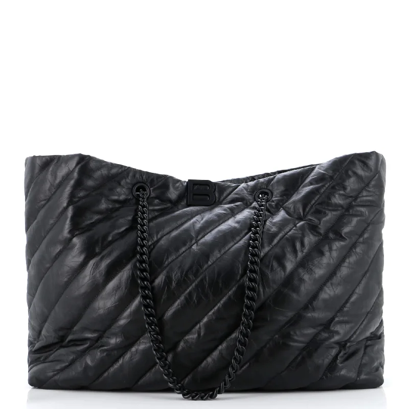 Glamorous Fashion Offers Crush Carry All Chain Tote Quilted Leather Large