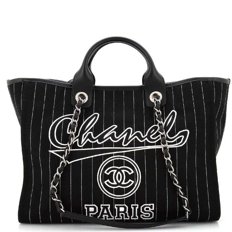 High-Quality Bags On Flash Sale Deauville Tote Pinstripe Cotton Medium