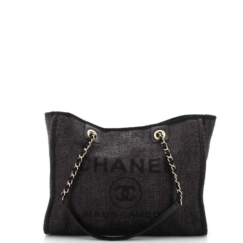 Evening Elegance Deauville Tote Striped Raffia Small