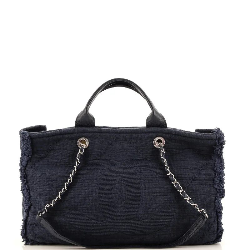Scratch-Resistant And Luxury Sale Bags Double Face Deauville Tote Fringe Quilted Canvas Large