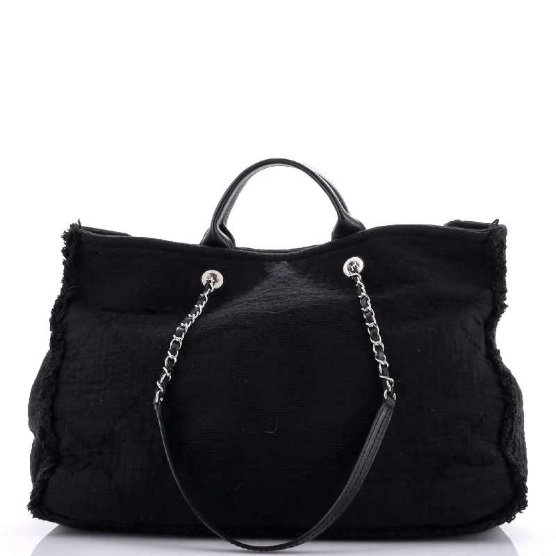 Trendy Bags For Teenage Girls Double Face Deauville Tote Fringe Quilted Canvas Large