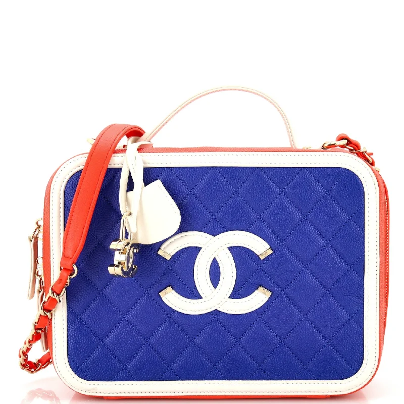 Everyday Bags For Work, School, Or Errands Filigree Vanity Case Quilted Caviar Large