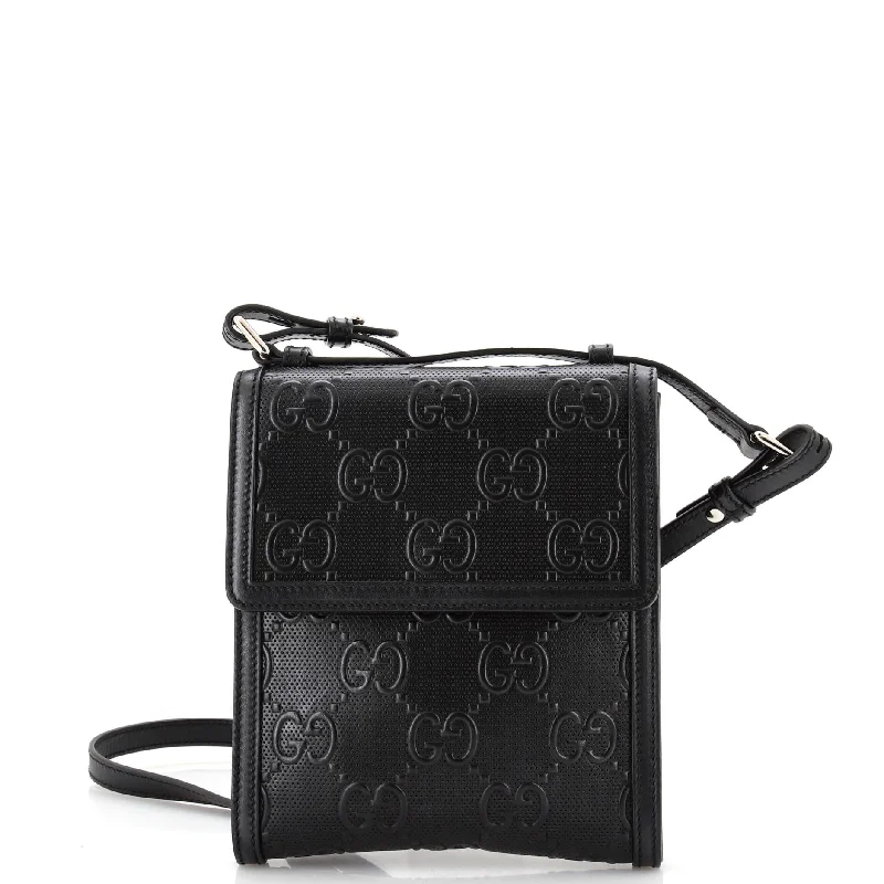Anti-Theft And Budget-Friendly Bags Flap Crossbody Bag GG Embossed Perforated Leather Small