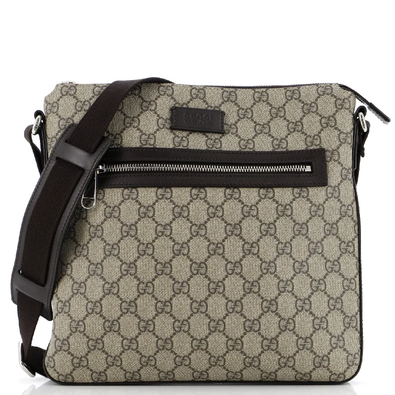 Trendy And Discounted Designer Handbags Front Zip Messenger GG Coated Canvas Medium
