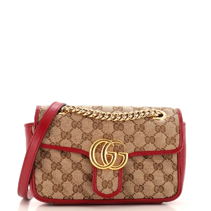 Minimalist Bags For Clean And Modern Aesthetics GG Marmont Flap Bag Diagonal Quilted GG Canvas Mini