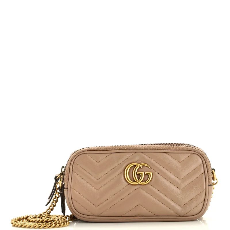 Seasonal Sale Bags GG Marmont Triple Zip Chain Bag Matelasse Leather Mini