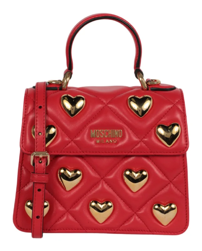 Heart Studs Quilted Shoulder Bag