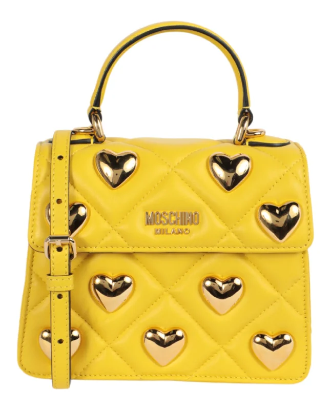 Heart Studs Quilted Shoulder Bag