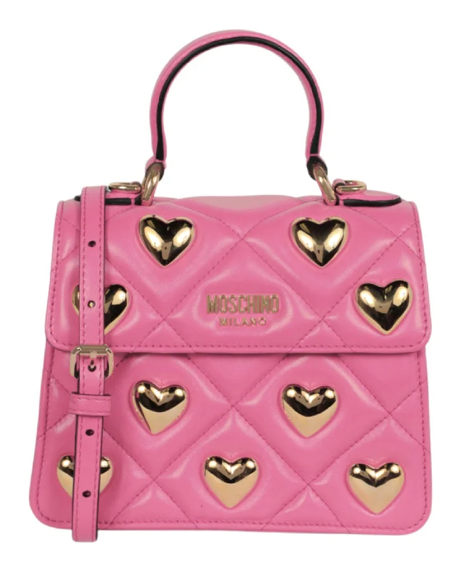 Heart Studs Quilted Shoulder Bag