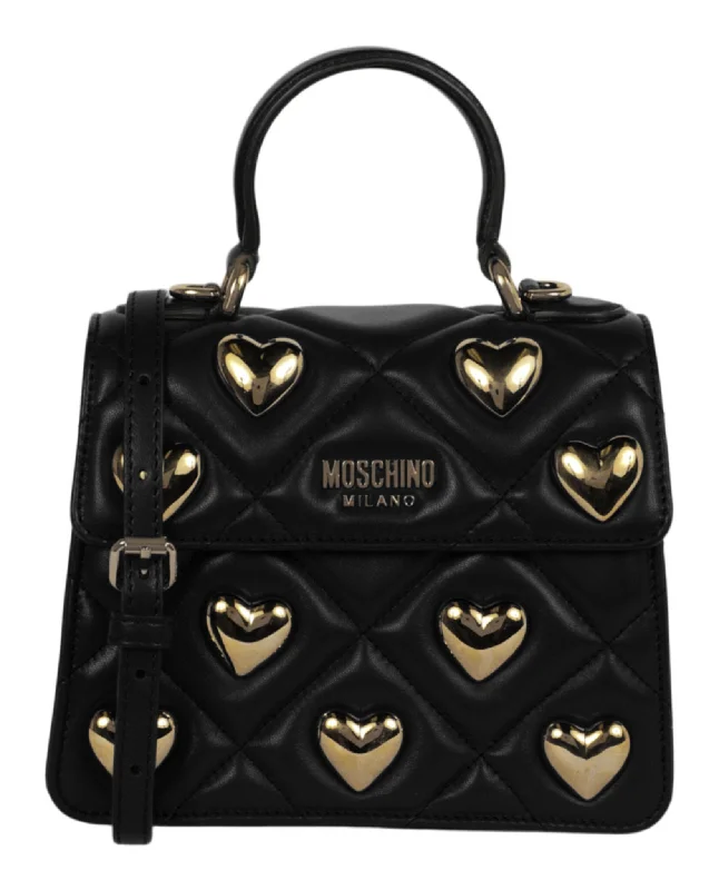 Heart Studs Quilted Shoulder Bag