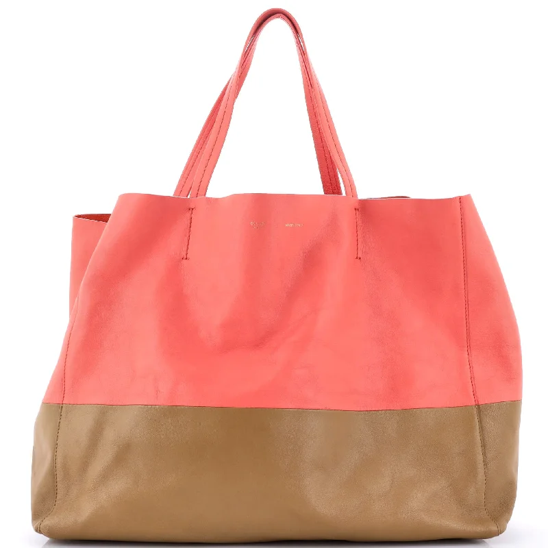 Affordable Trendy Fashion Horizontal Bi-Cabas Tote Leather Large