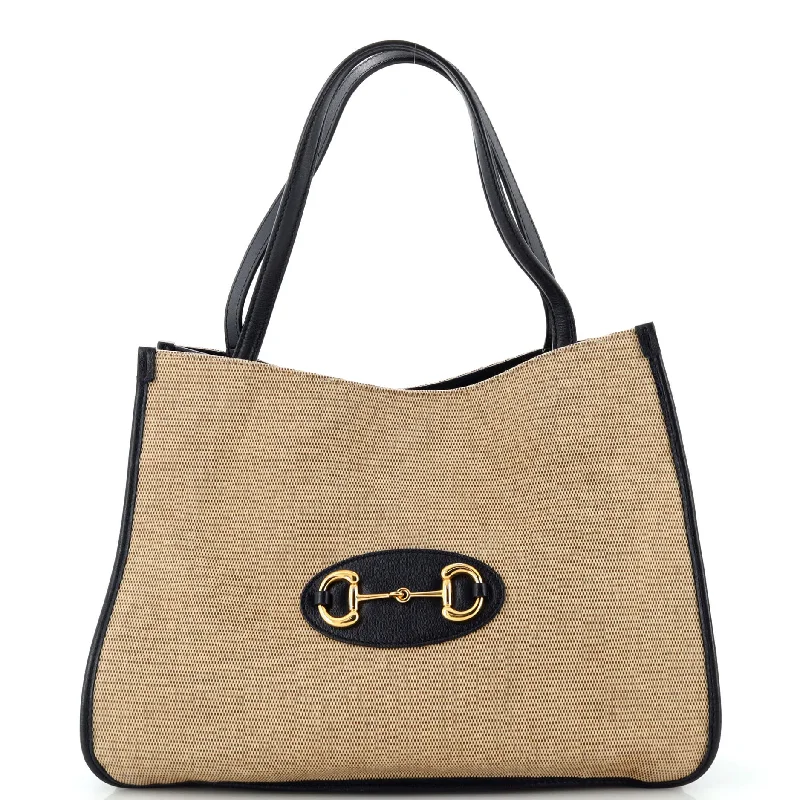 Bid Farewell To The Old Season Horsebit 1955 Tote Canvas and Leather Medium