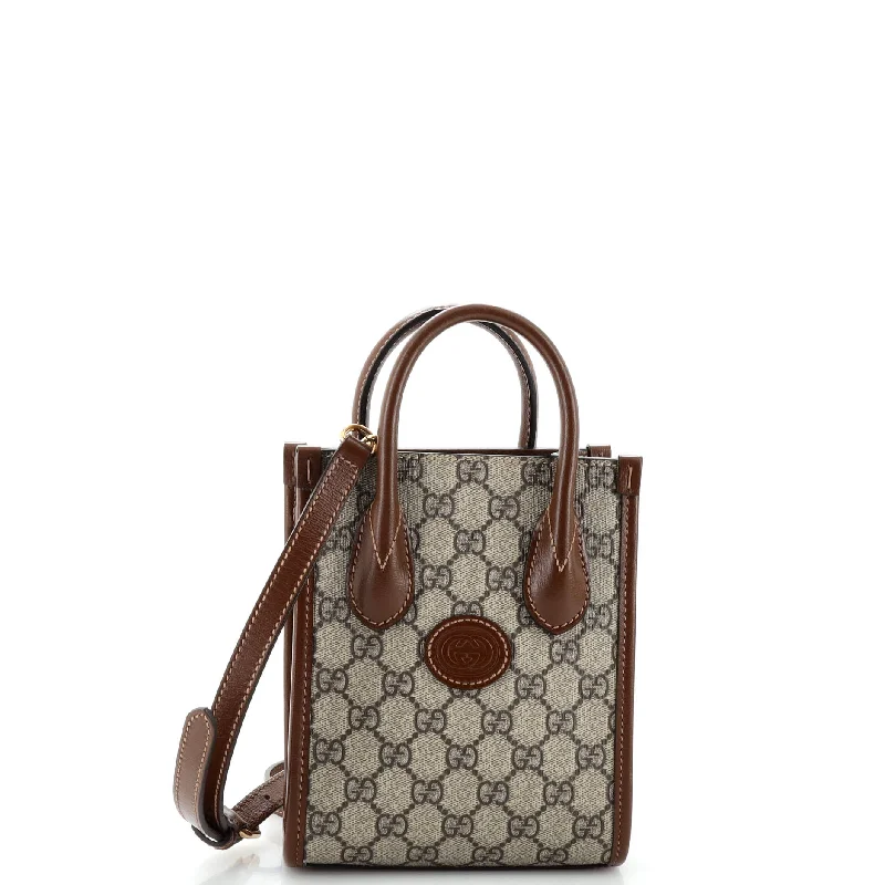 Stylish Yet Affordable Bags Interlocking G Patch Tote GG Coated Canvas Mini