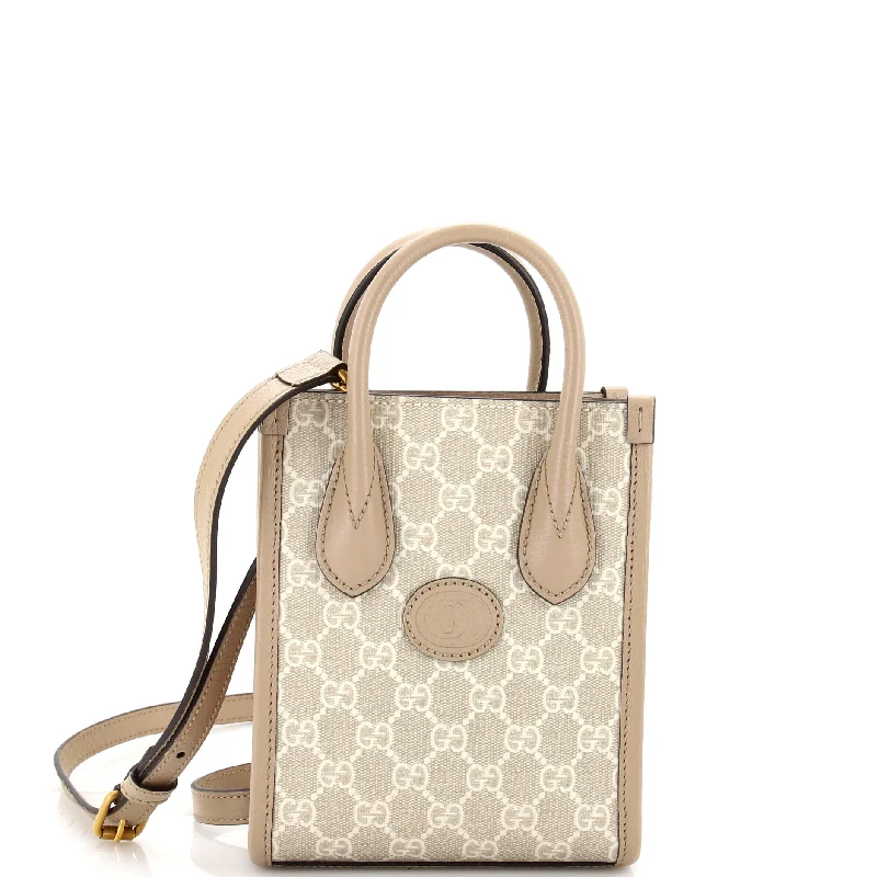 You'll Love Us Because Interlocking G Patch Tote GG Coated Canvas Mini