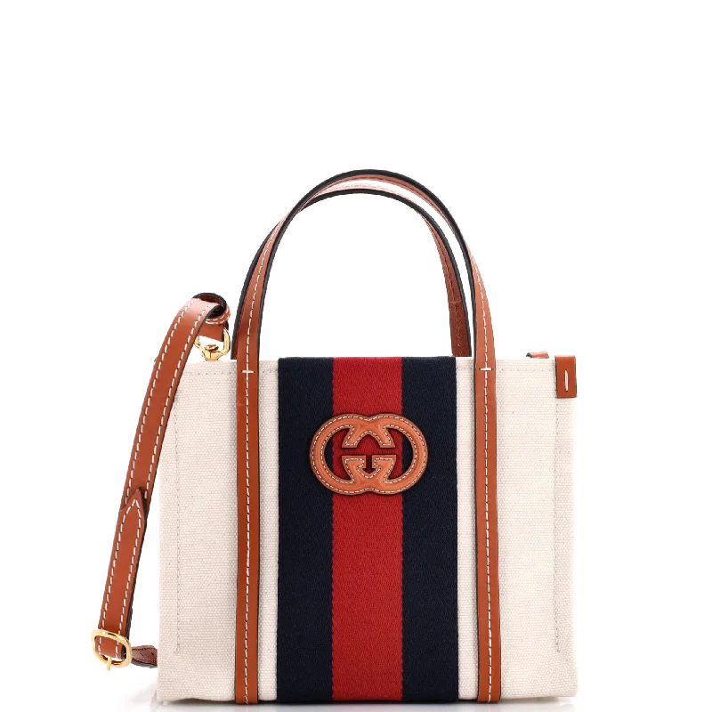 Premium Fashion Interlocking G Web Tote Canvas Mini