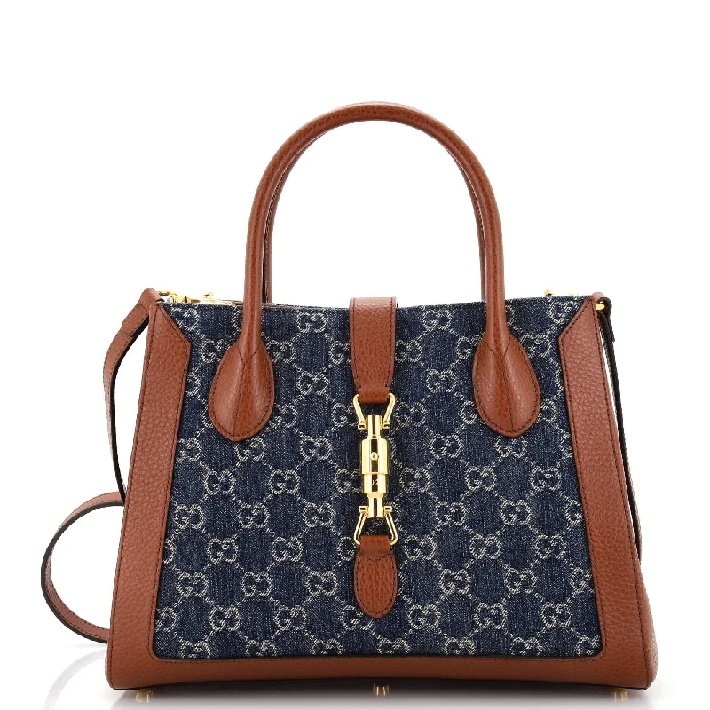 Final Sale Jackie 1961 Tote GG Denim and Leather Medium