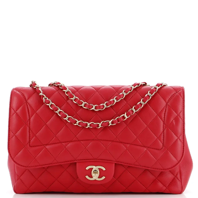 Elegant Fashion Offers Mademoiselle Chic Flap Bag Quilted Lambskin Jumbo
