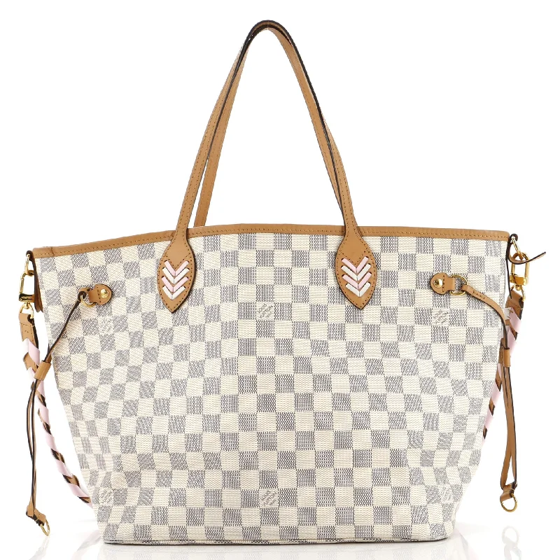 Seasonal Clearance Bags For Summer, Winter, Etc. Neverfull NM Tote Damier with Braided Detail MM