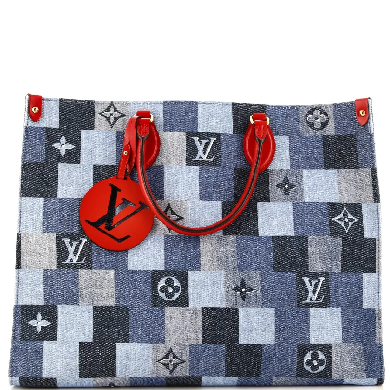 Timeless Style Promotions OnTheGo Tote Damier and Monogram Patchwork Denim GM