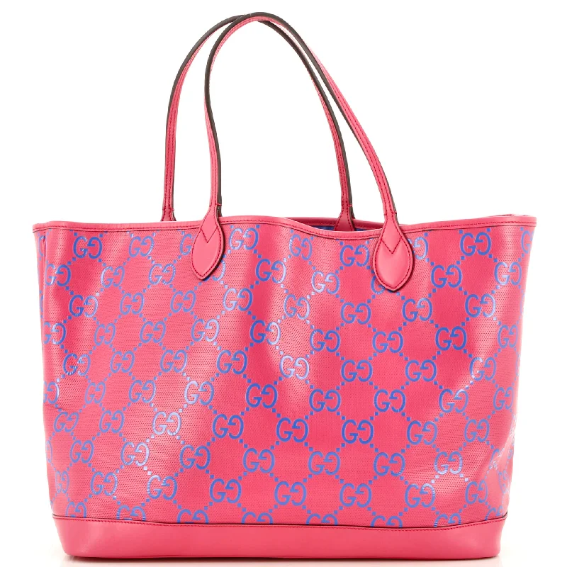 Unleash Your Style Open Tote GG Embossed Perforated Leather Large