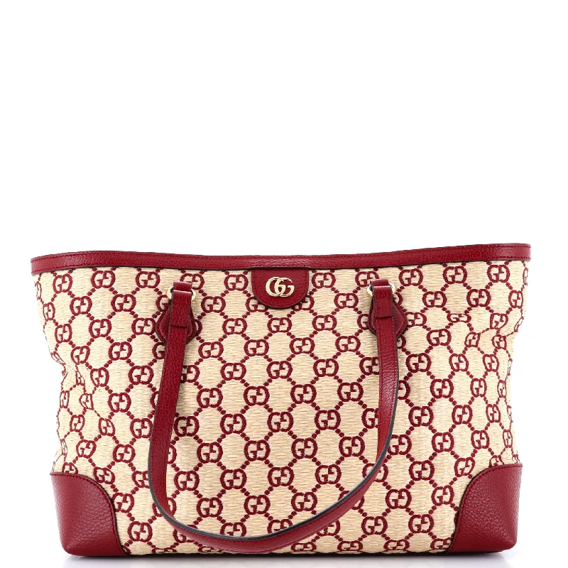 Lightweight And Affordable Bags Ophidia Shopping Tote GG Raffia Medium