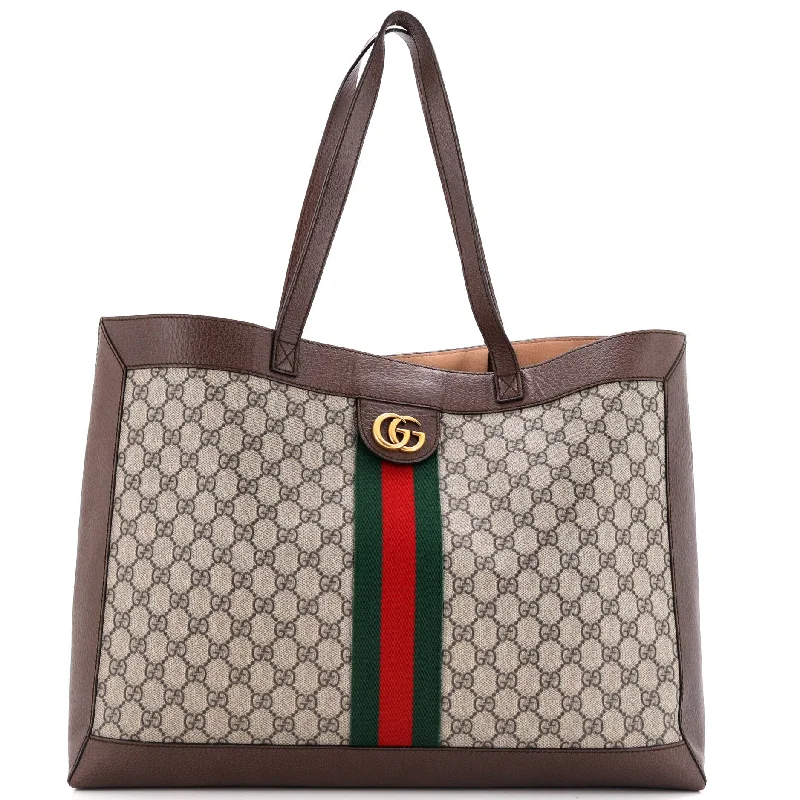 Essentials On Sale Ophidia Soft Open Tote GG Coated Canvas East West