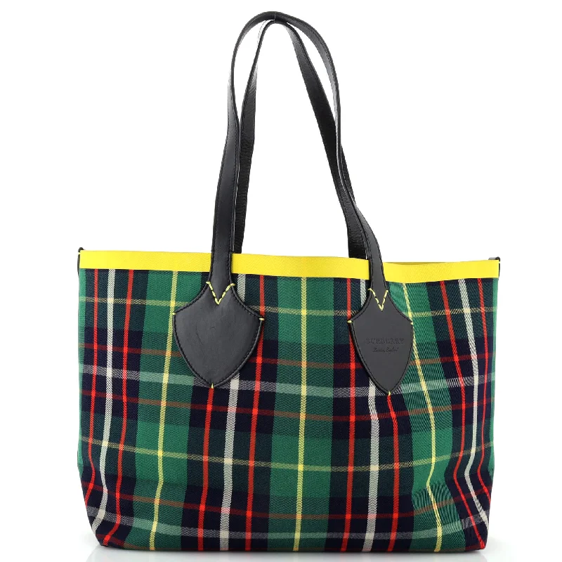 Playful Fashion Offers Reversible Giant Tote Tartan Cotton Medium