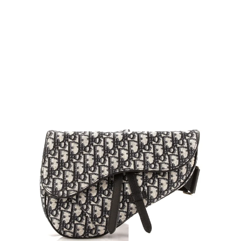 Vintage-Inspired Saddle Crossbody Bag Oblique Canvas