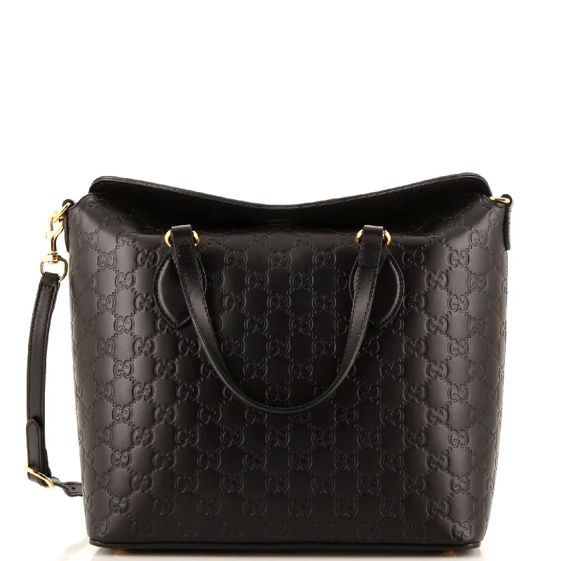 Limited Time Signature Fold Over Tote Guccissima Leather Medium