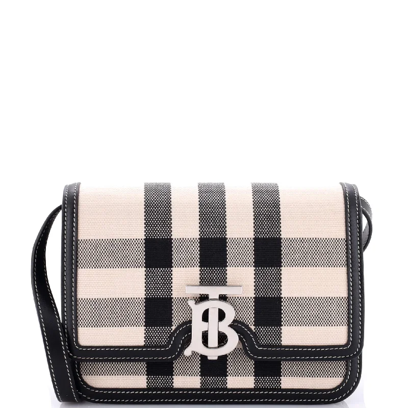 Limited Edition Bags For Collectors TB Flap Bag Coated Check Canvas Small