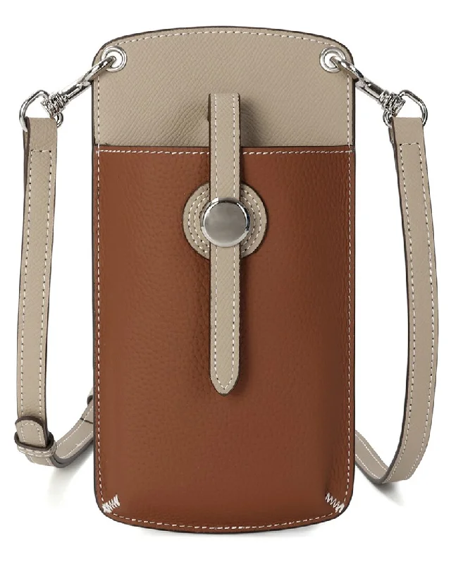 Bags For Playful And Chic Styles Tiffany & Fred Paris Grained Leather Phone Bag
