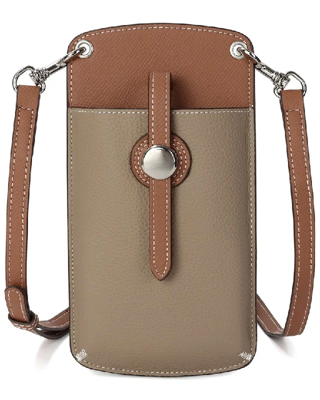 Black Friday Deals On Stylish Handbags Tiffany & Fred Paris Grained Leather Phone Bag