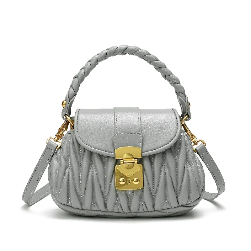 Tiffany & Fred Pleated Sheepskin Leather Shoulder Bag