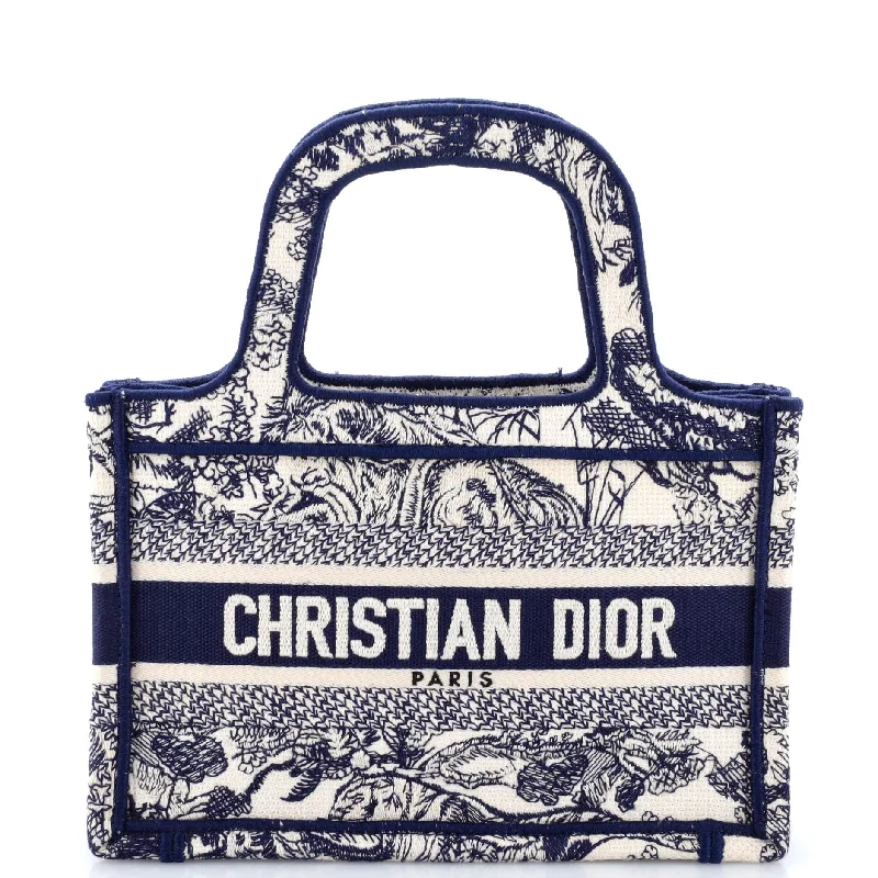 New Arrivals Toile de Jouy Book Tote Embroidered Canvas Mini