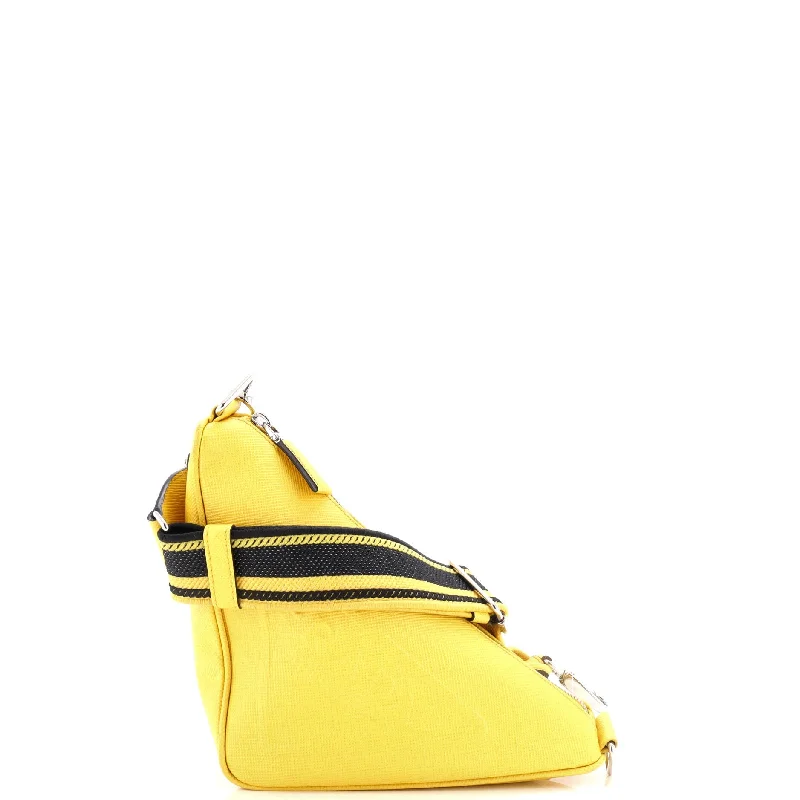 Spacious Bags With Holiday Promotions Triangle Logo Zip Crossbody Bag Saffiano Leather Small