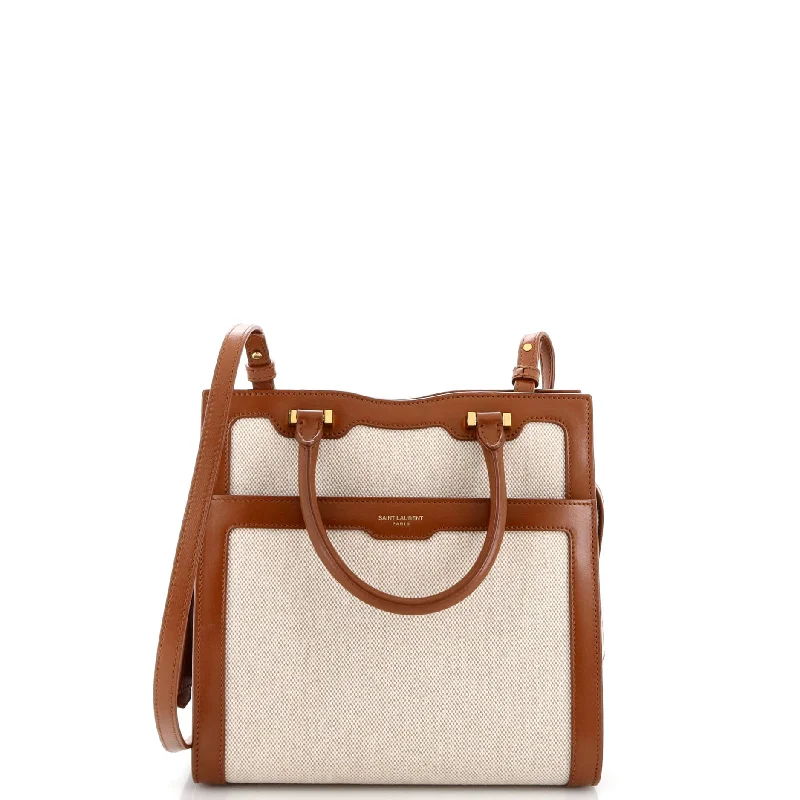 Sophisticated Fashion Uptown Tote Canvas with Leather Small